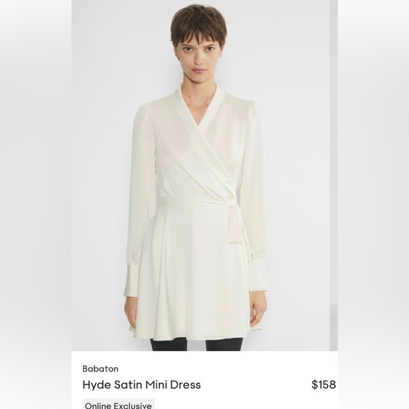 Aritzia Babaton Light Birch Hyde Satin Mini Dress size S - Picture 1 of 14